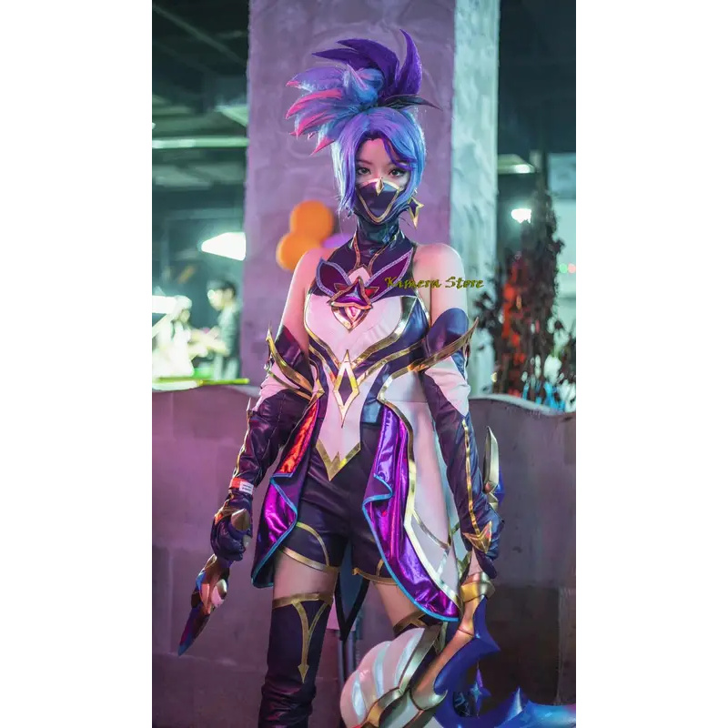 Party Games Youtube - ชุดคอสเพลย์ตัวละครอักาลีจากเกม LOL Star Guardian สำหรับผู้หญิง ชุดเซ็กซี่สำหรับงานปาร์ตี้ฮาโลวีน