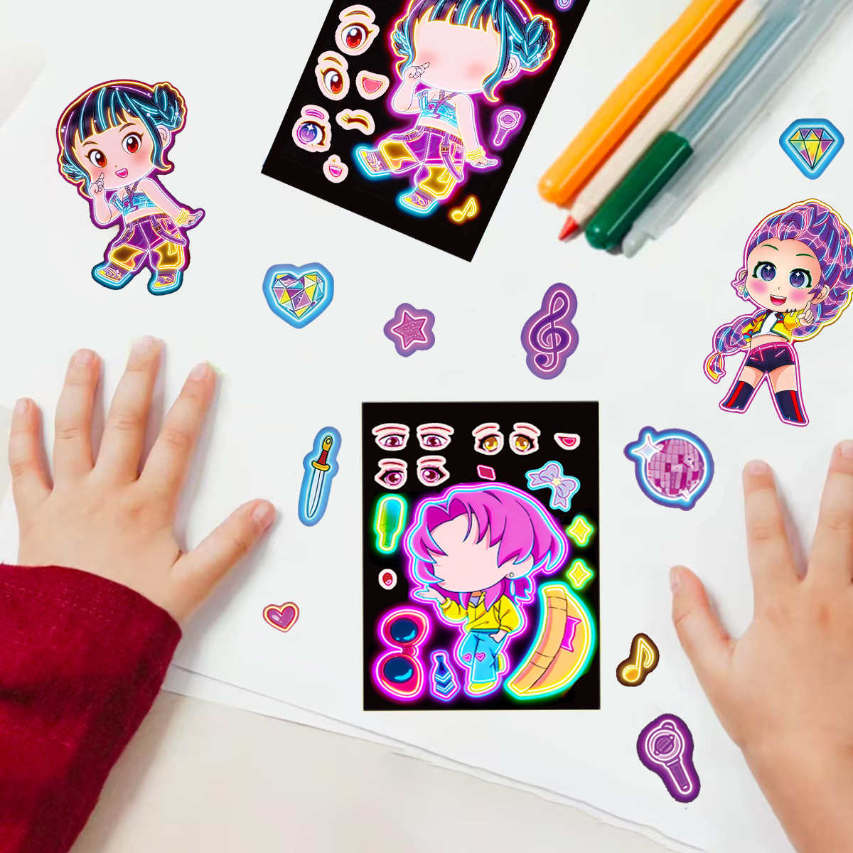 สติกเกอร์เด็กผู้หญิงตลก 8 ชิ้น - Party Games Music บทวิจารณ์และราคา