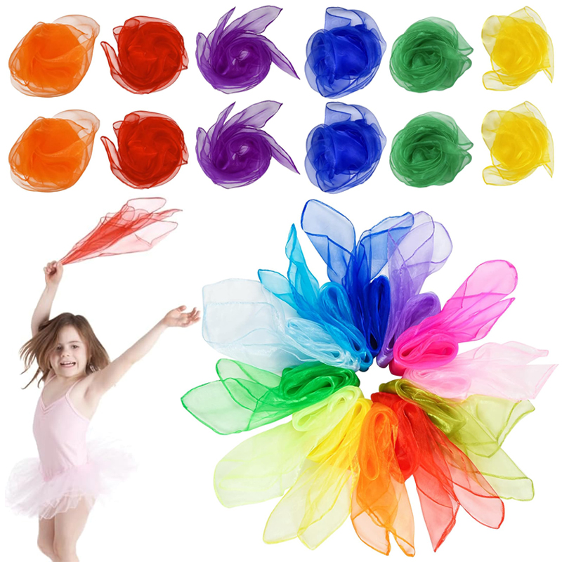 หกสีผ้าพันคอผ้าไหม Party Favor - Party Games Engagement บทวิจารณ์และราคา
